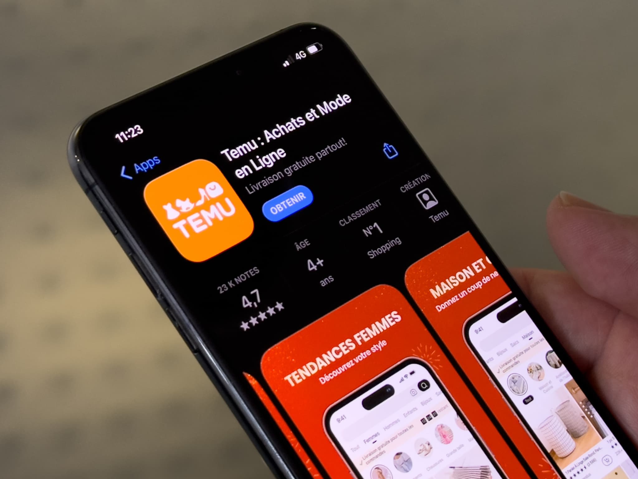 Nouvelles fonctionnalités de la mise à jour de l’application Temu