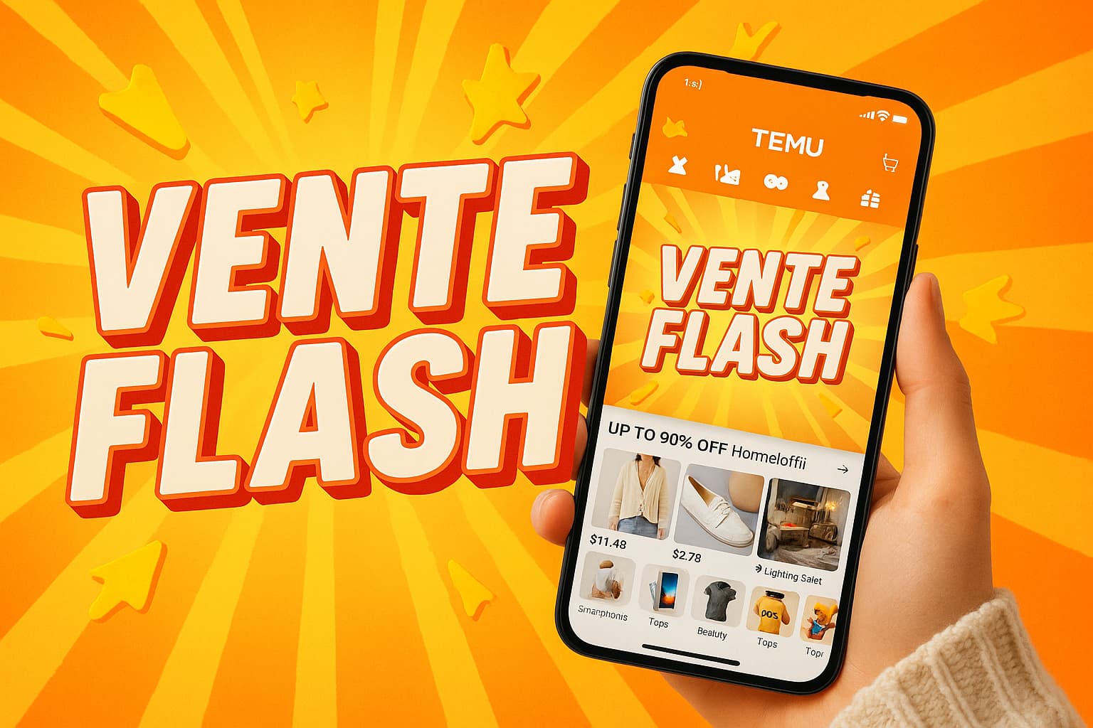 Vente flash Temu – Schnäppchen in Sekunden sichern
